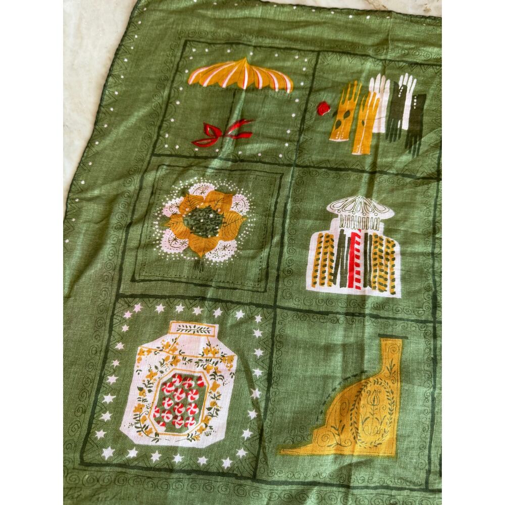 Vintage Pat Prichard 50s 60s Mid Century Ladies Handkerchief MCM Lady Print - Picture 2 of 5